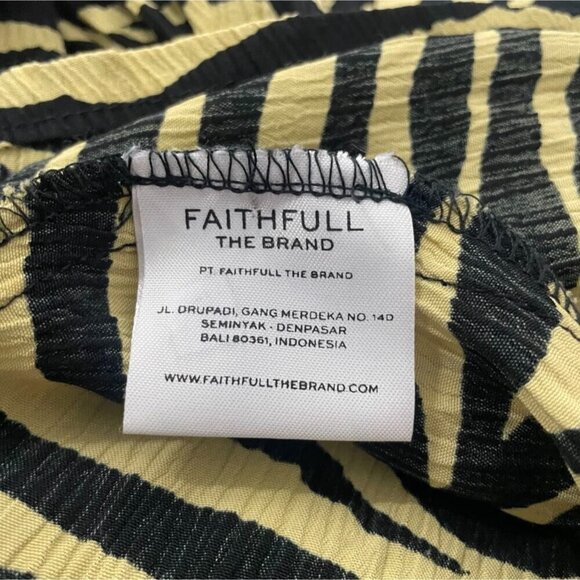 Faithfull The Brand Size 6 Ilia Dress in Pale Yellow Amaia Zebra - Picture 9 of 10